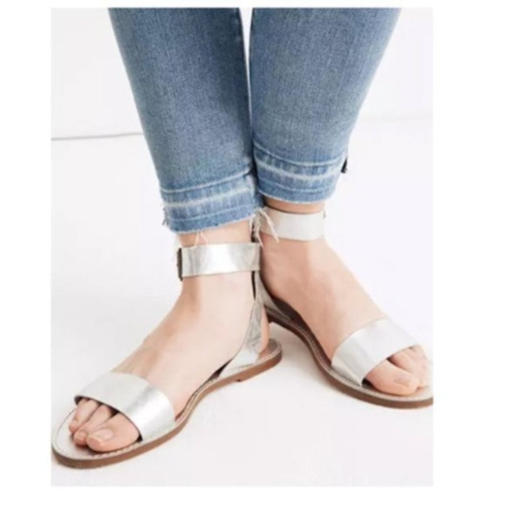 Madewell The Broadwalk Ankle Strap Sandal Metallic